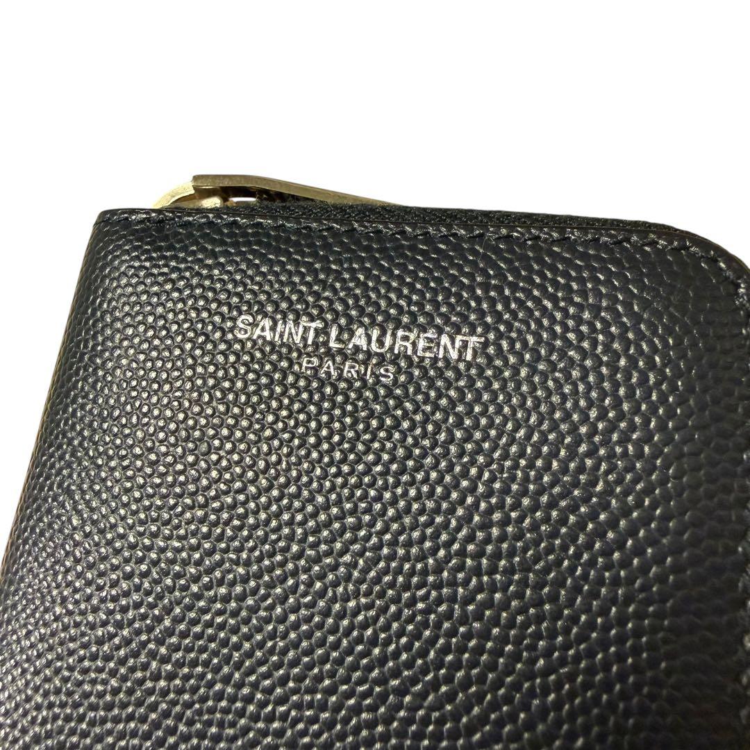 【美品】サン・ローラン　6連キーケース　ラウンドジッパー　ブラック　男女兼用