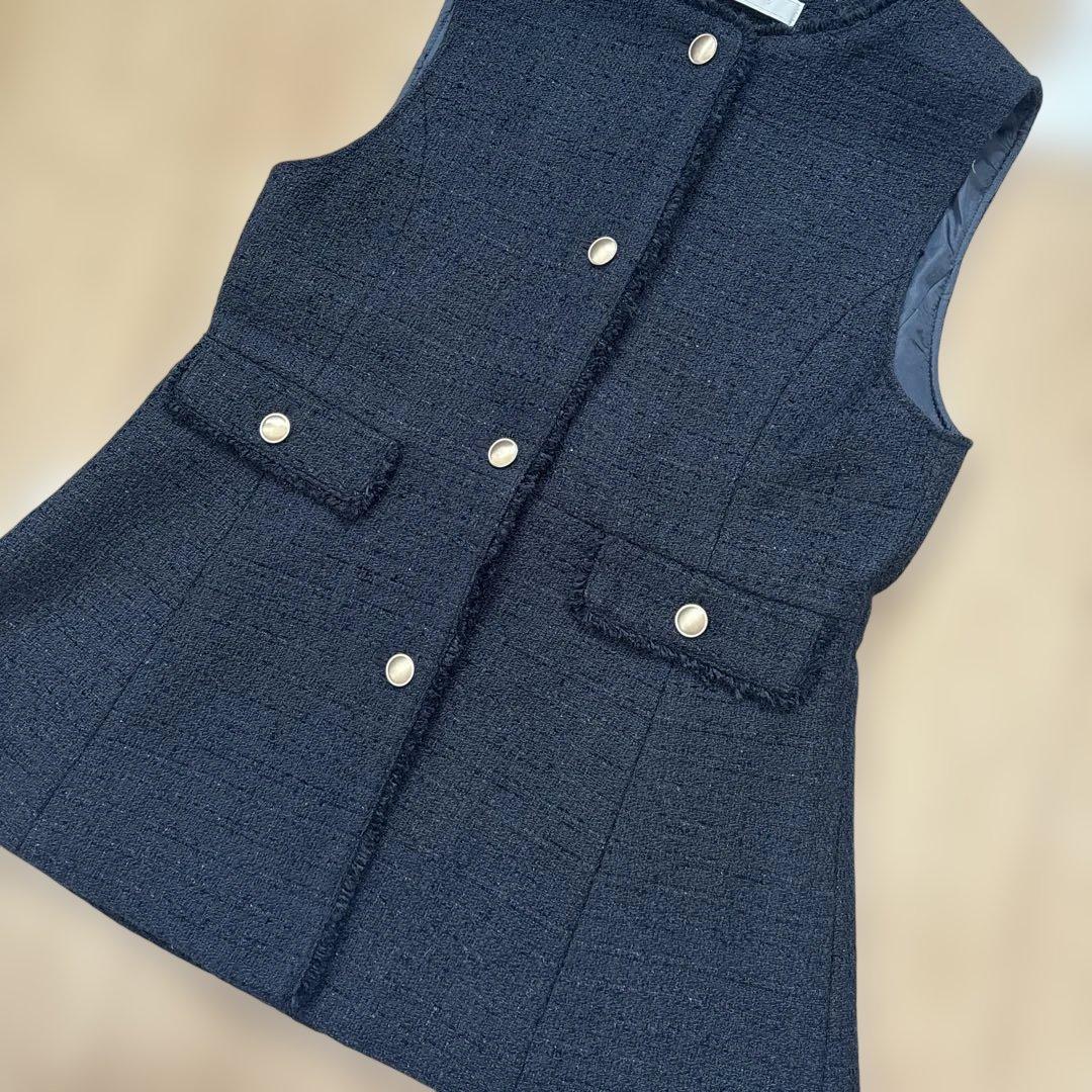 any SIS ツイードペプラムジレ ネイビー　未使用