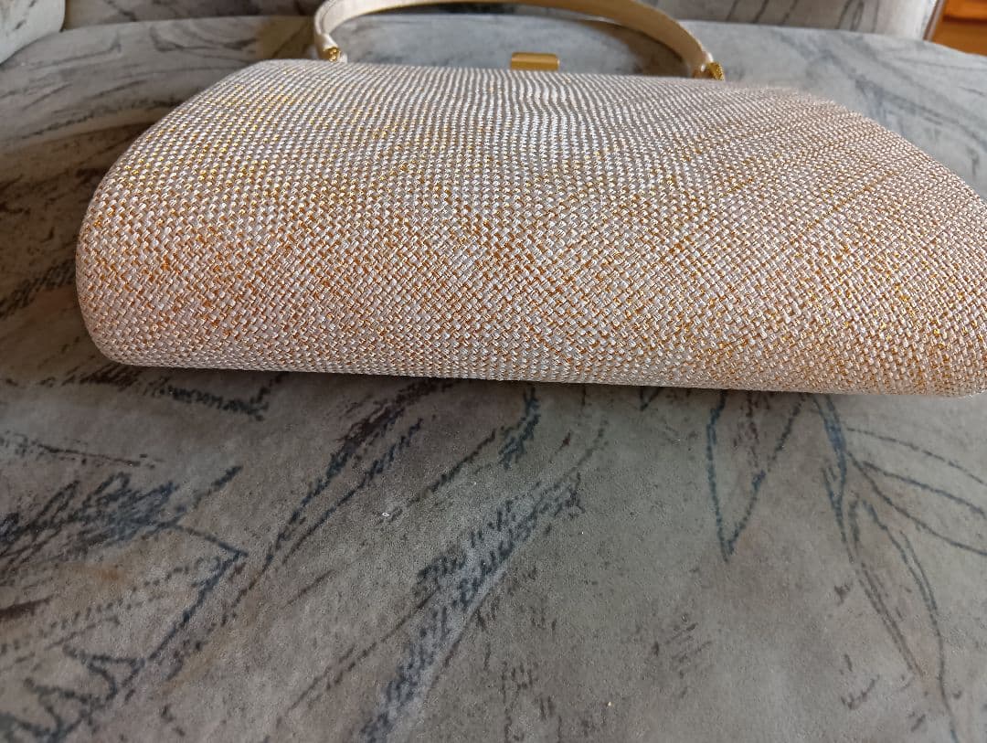 岡慶 華陽 組紐 和装バッグ　金銀箔