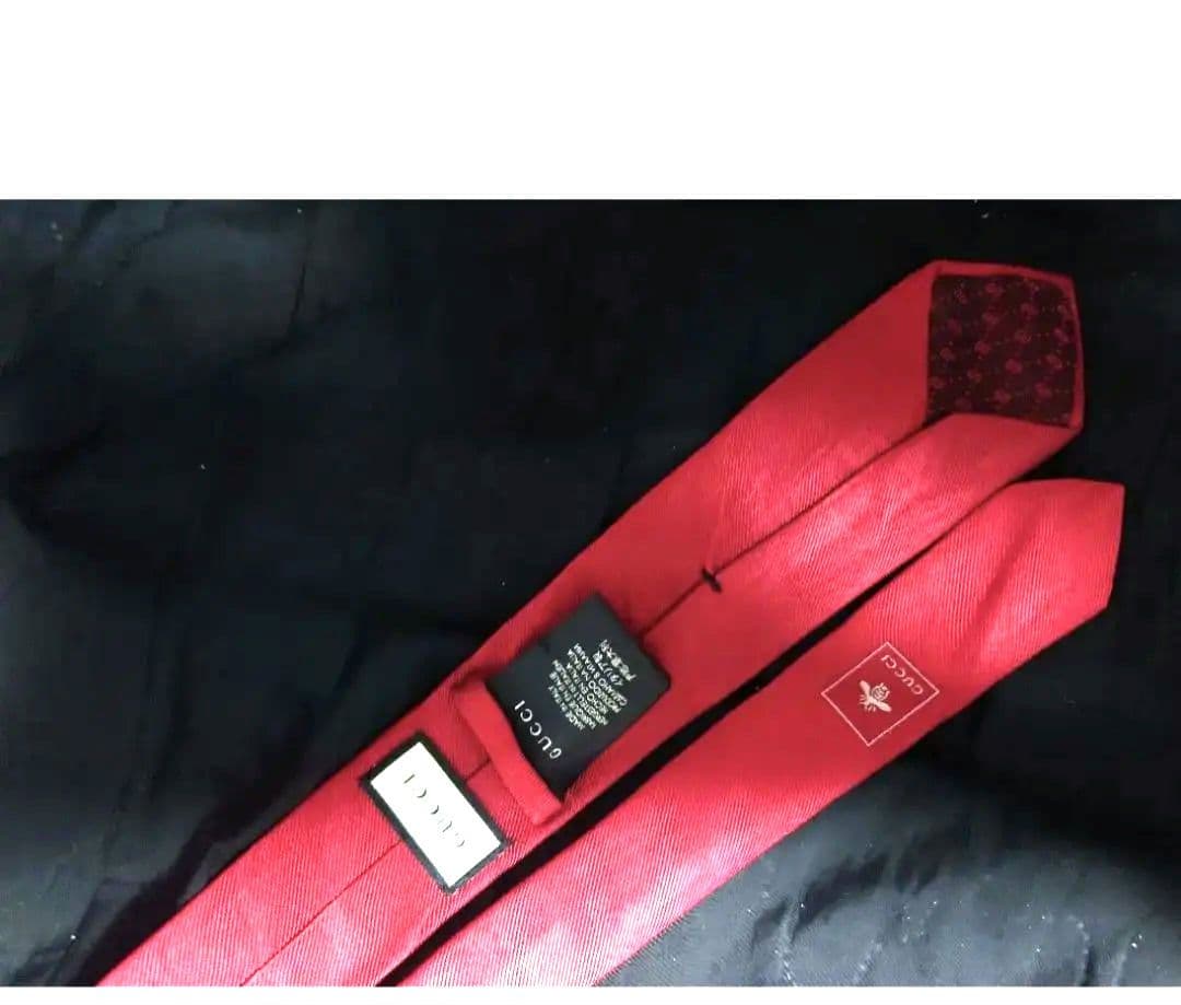 GUCCI◎グッチ◎ネクタイ◎レッド◎GG柄◎シルク