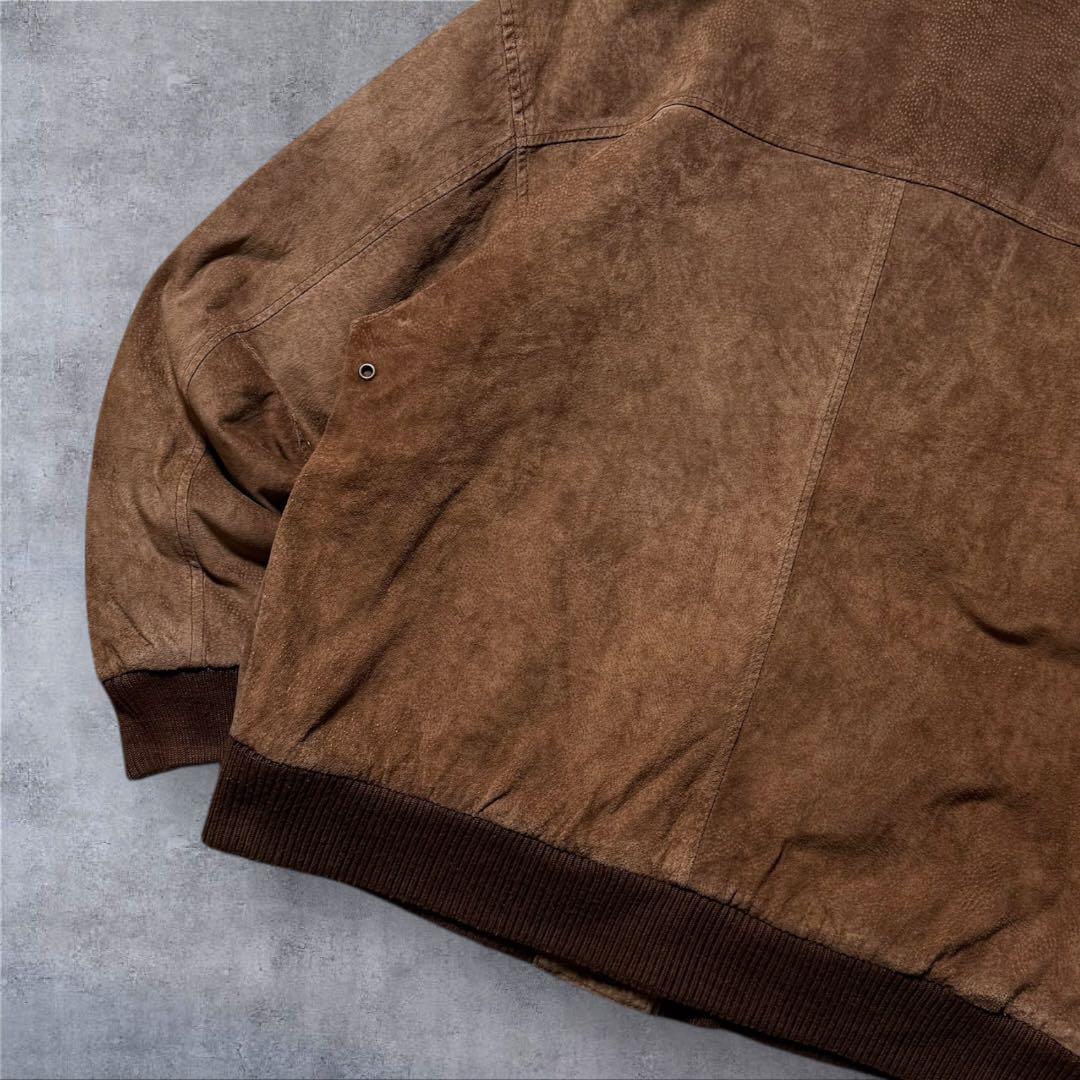 2347 古着90sセントジョンズベイスエードレザージャケット短丈ブラウン激渋