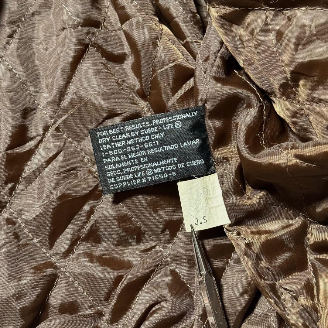 2347 古着90sセントジョンズベイスエードレザージャケット短丈ブラウン激渋