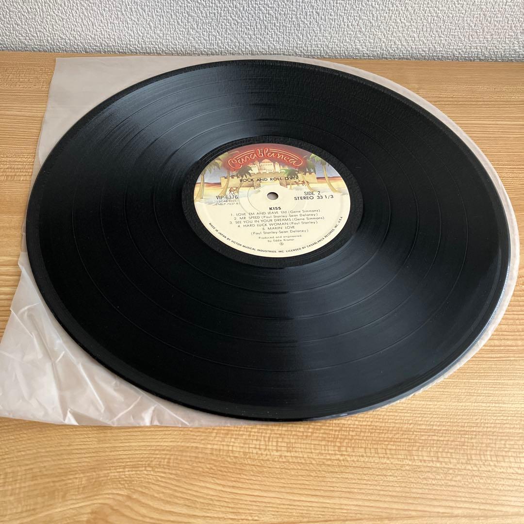 キッス　LPレコード　地獄のロック・ファイアー　ポスターとシール付き