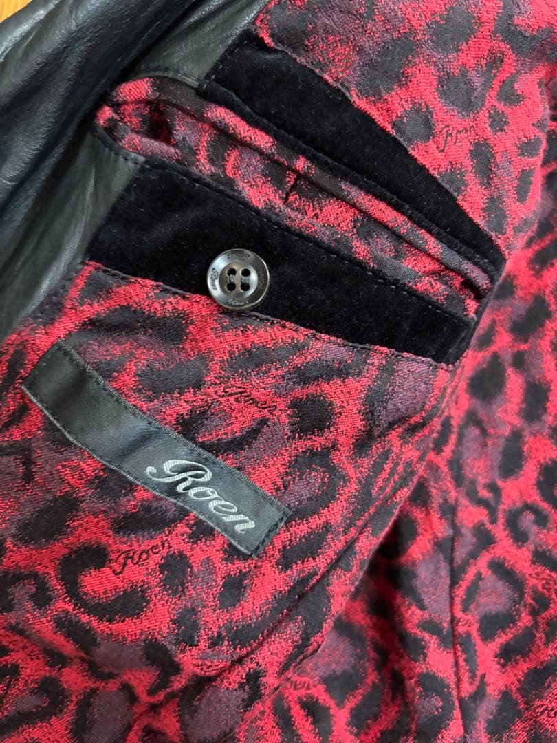 ロエン 別珍×本革×蛇革パッチワークジャケット　日本製　レア　ベルベット