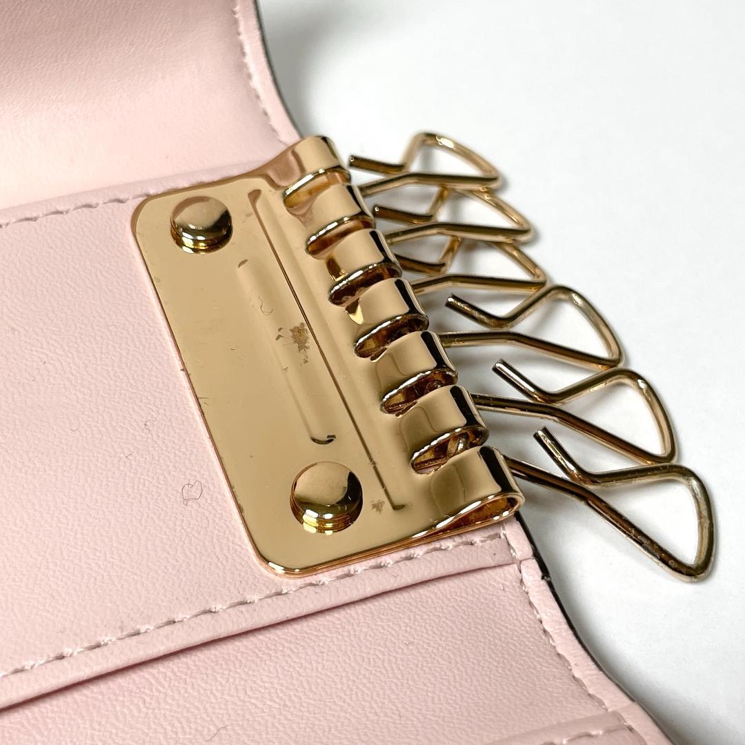 美品✨MICHAEL KORS　キーケース　６連 キーフック ピンク MKシグネ