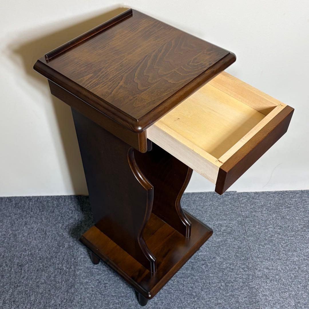 カリモク コロニアルシリーズ 花台 電話台 引き出し付き アンティーク調 99年