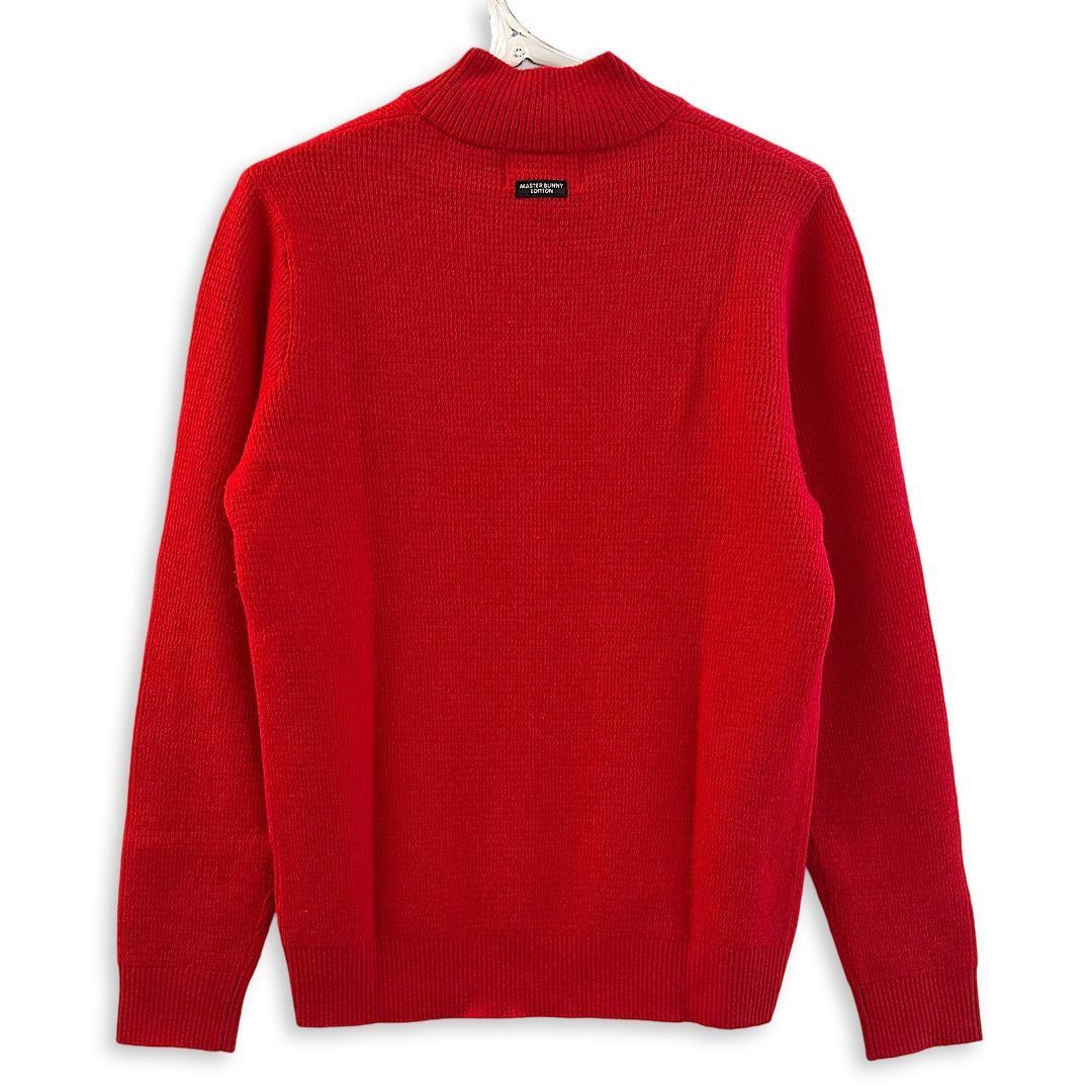 557 マスターバニー メンズ ゴルフウェア ウールカシミヤニット 赤 4 M