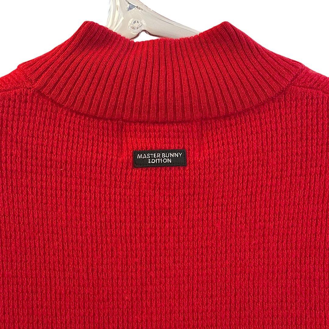 557 マスターバニー メンズ ゴルフウェア ウールカシミヤニット 赤 4 M