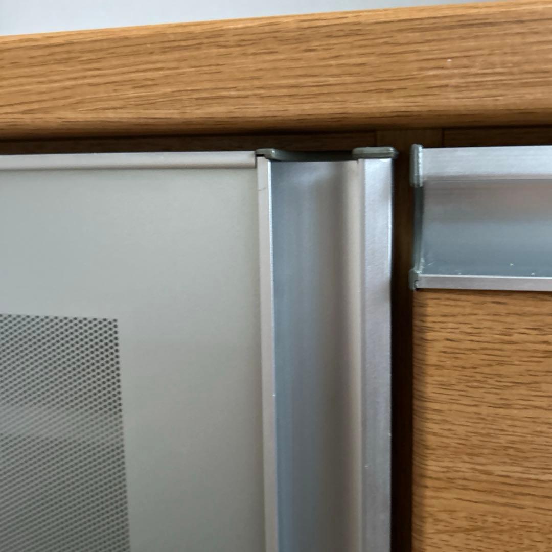 【たのめる便】ニトリサイドボード/食器棚　モデナ2 120LBR ガラス扉