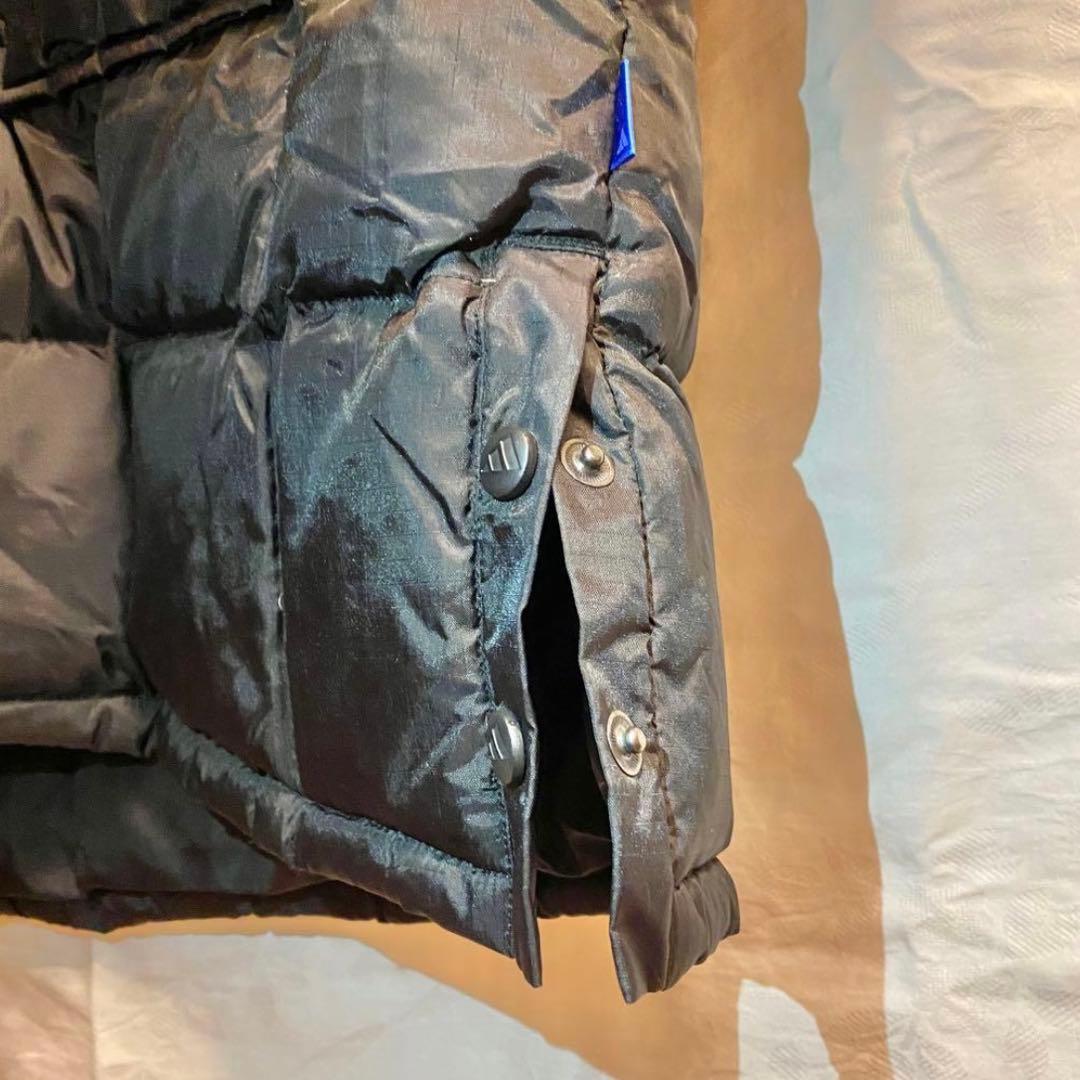 adidas アディダス ベンチコート ダウンコート 刺繍ロゴ 黒 ブラック O