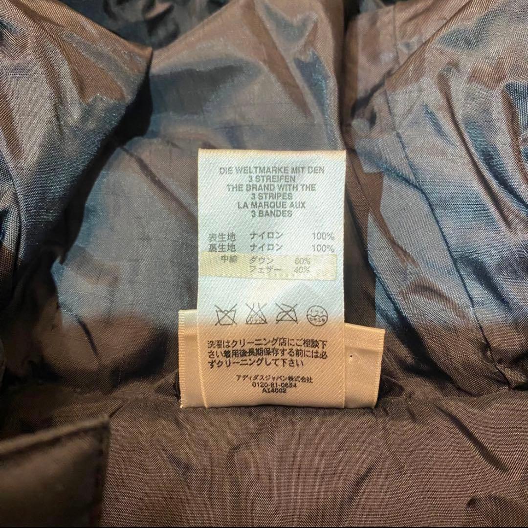 adidas アディダス ベンチコート ダウンコート 刺繍ロゴ 黒 ブラック O