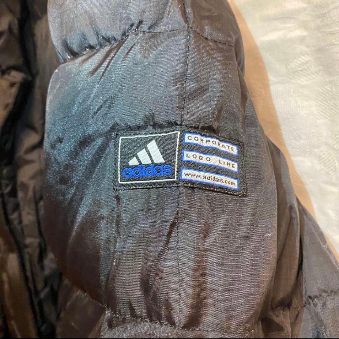 adidas アディダス ベンチコート ダウンコート 刺繍ロゴ 黒 ブラック O