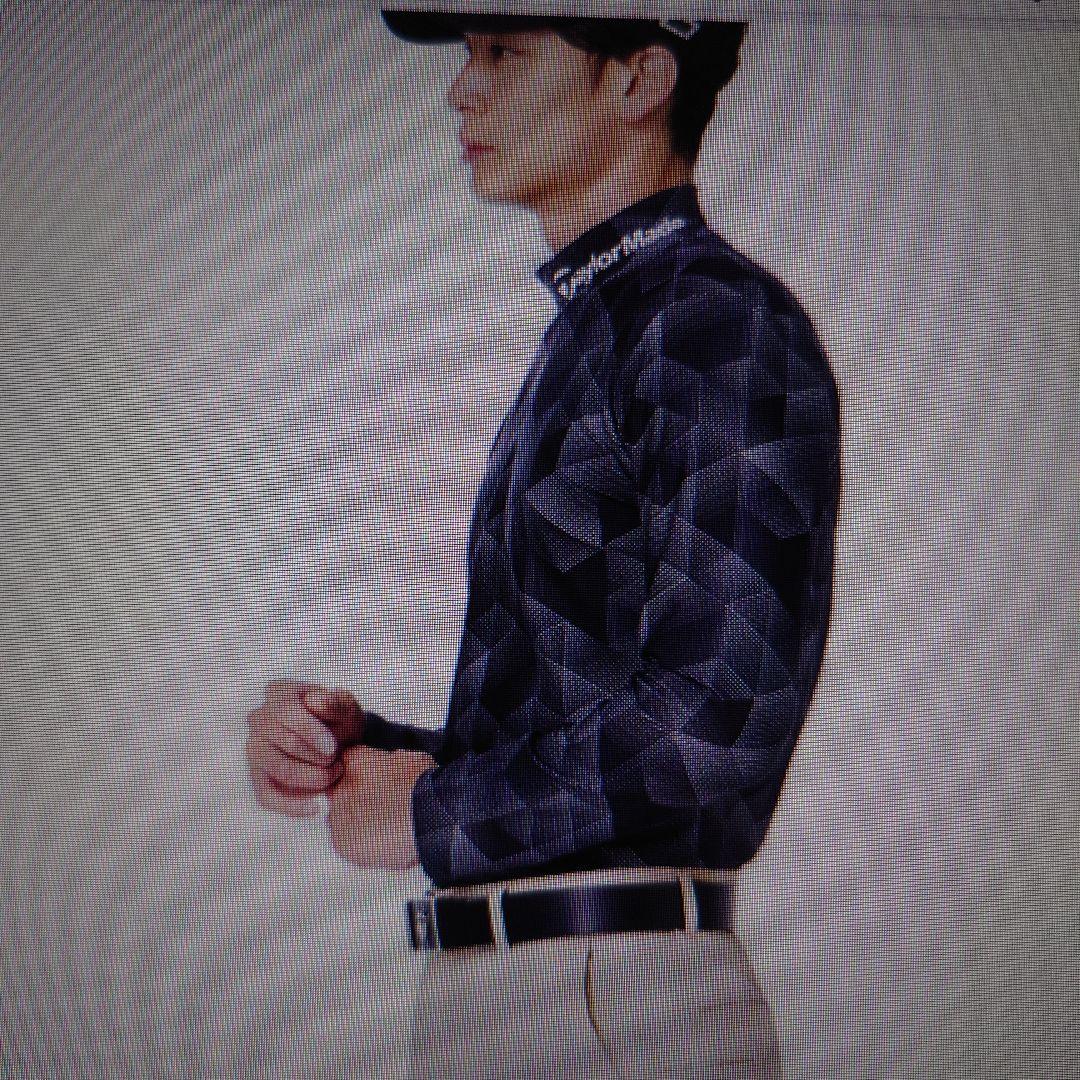 TM：メンズ：Lサイズ：ゴルフウェア 長袖シャツ ツアー TMグラフィック：黒