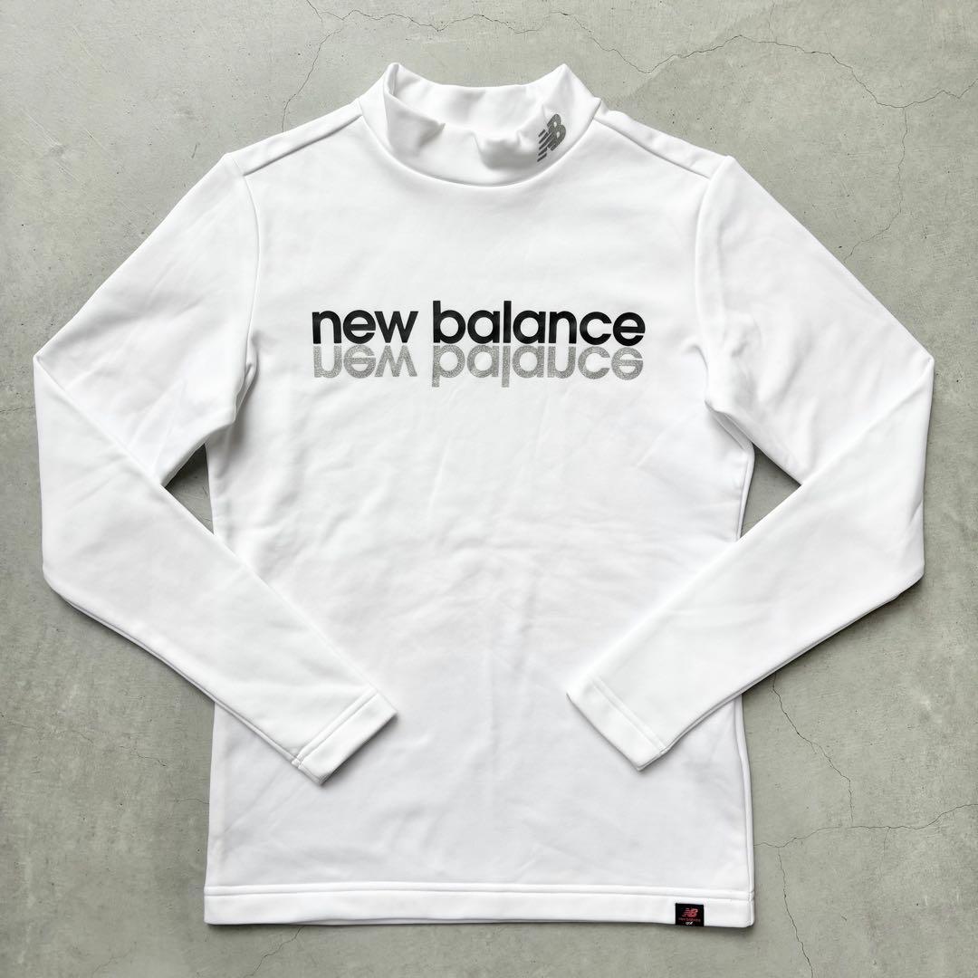 【美品】NEW BALANCE GOLF 裏微起毛 長袖モックネックシャツ ロゴ
