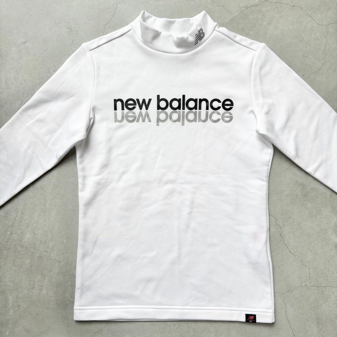 【美品】NEW BALANCE GOLF 裏微起毛 長袖モックネックシャツ ロゴ