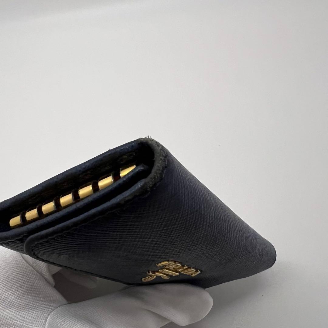 【PRADA】キーケース ロゴ ネイビー 1PG222