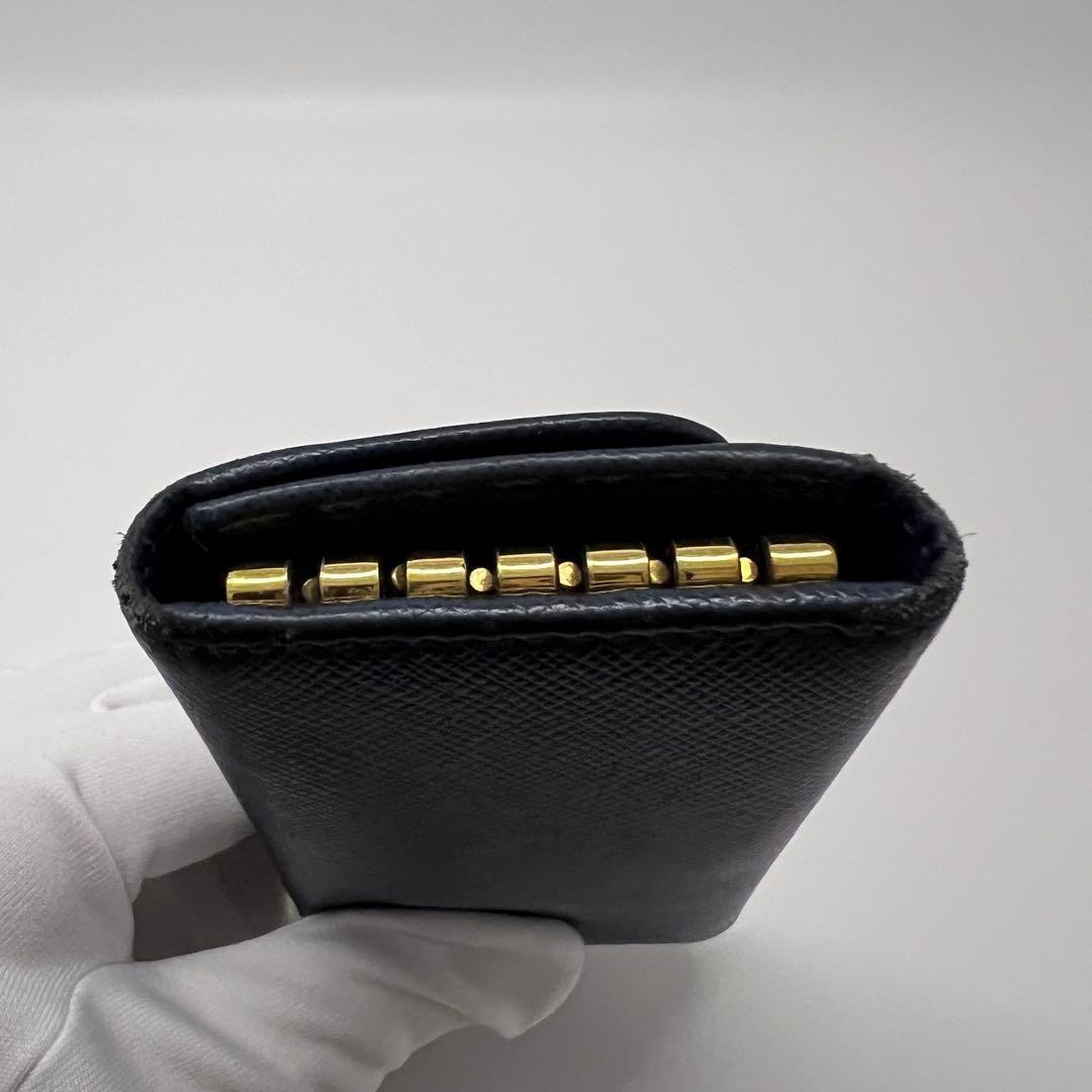 【PRADA】キーケース ロゴ ネイビー 1PG222