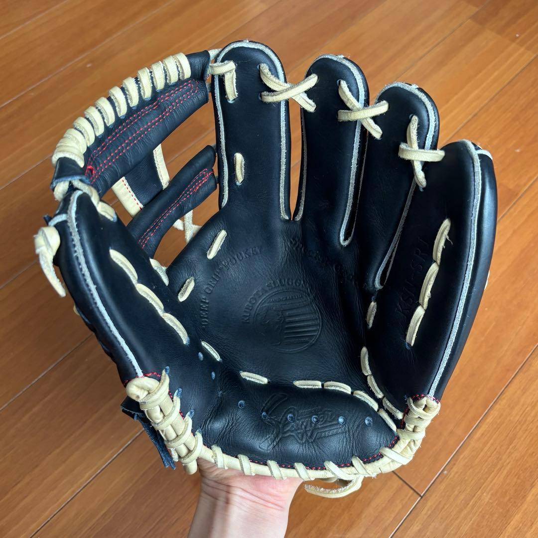 久保田スラッガー　軟式　KSN-SR1　直刺繍　限定　KSブラック×トレンチ