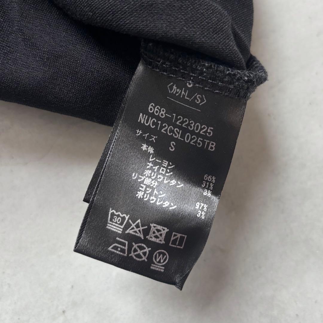 5525golf ナノユニバース ロゴ モックネック カットソー 長袖シャツ S