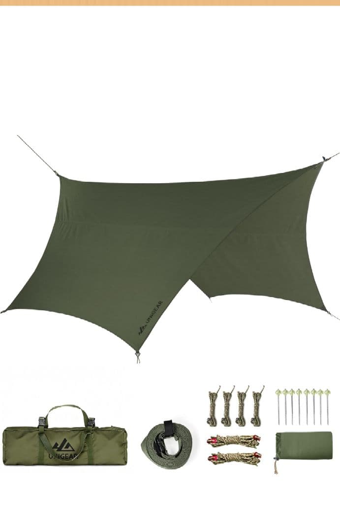 Unigear ヘキサタープ TC ポリコットン 420ｘ410 グリーン