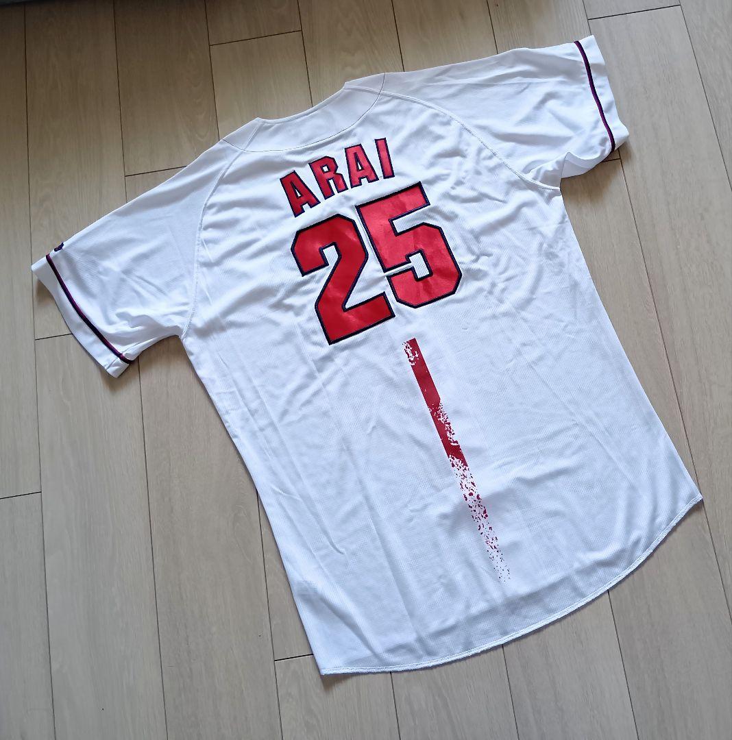 広島　東洋　カープ　新井　ホーム　ユニフォーム　ミズノ　L