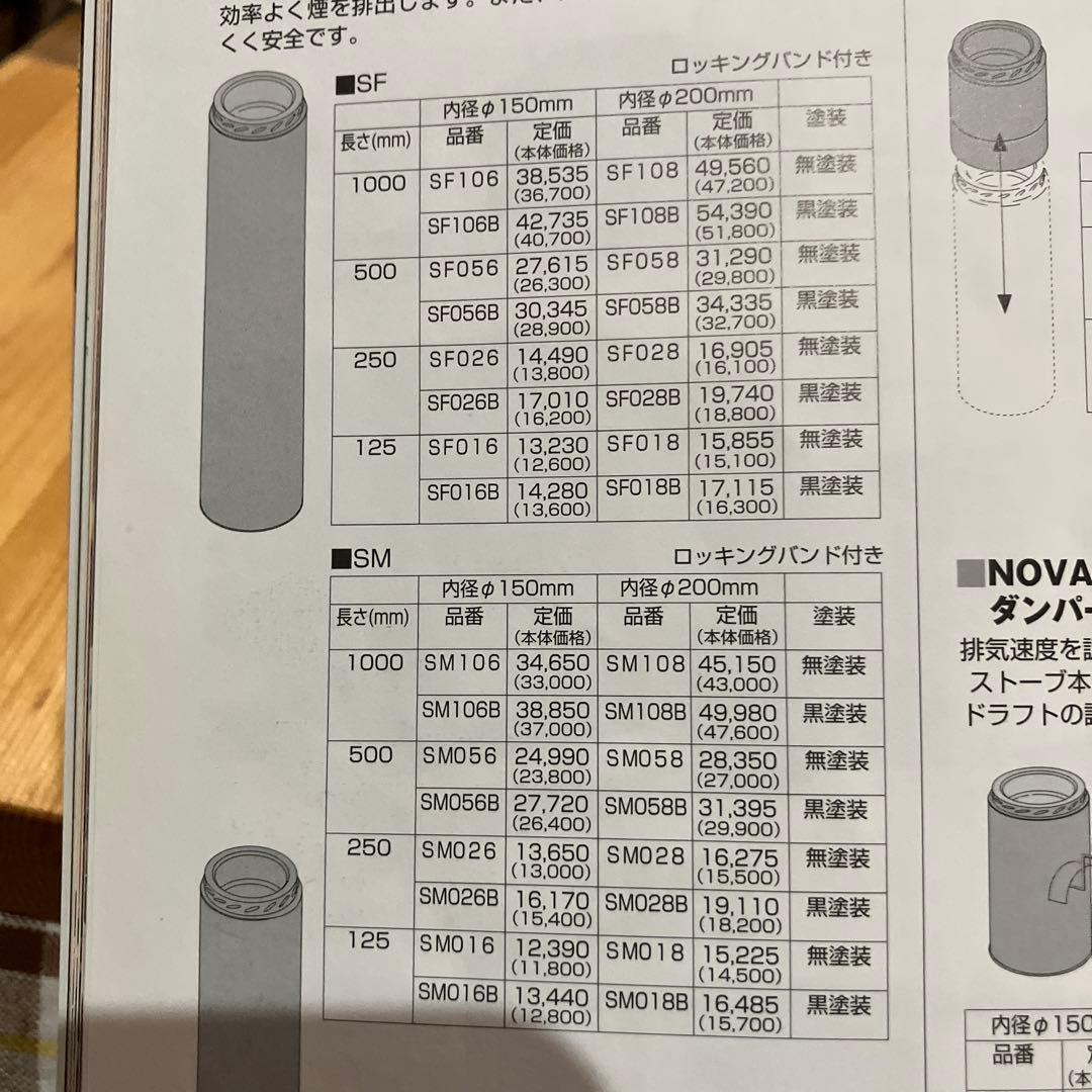 ストーブ　二重煙突500ジョイント突起16個.室内アダプタ-.ロッキングバンド