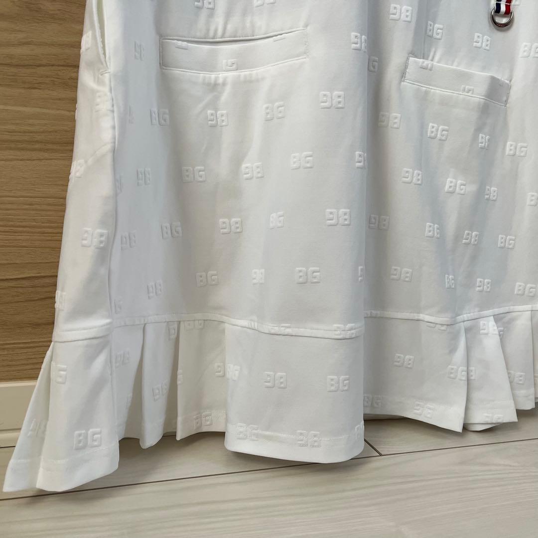 新品★38,500円 BRIEFINGゴルフワンピース BGロゴ柄ポロワンピ白L