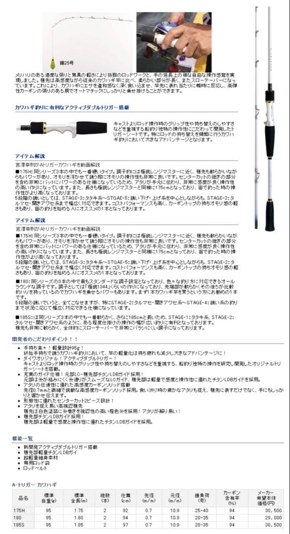 Daiwa Aトリガーカワハギ185s