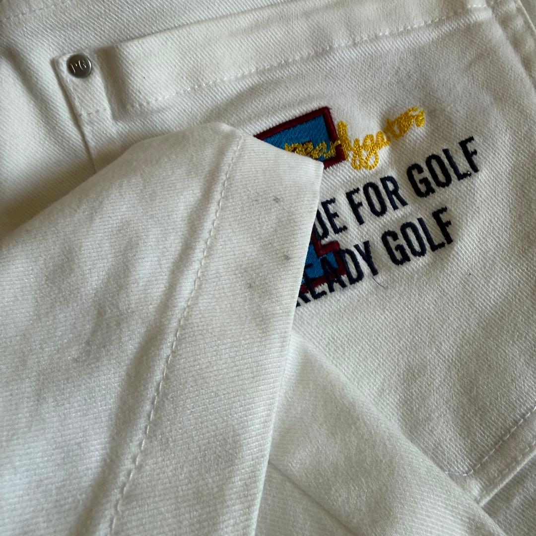 現行モデル　パーリーゲイツ　パンツ　L〜XL相当 コットン素材　白　生地厚　5