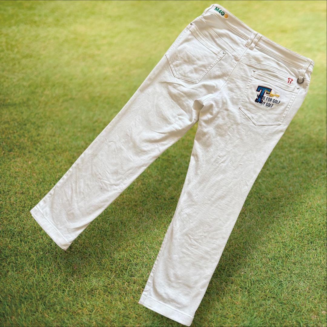 現行モデル　パーリーゲイツ　パンツ　L〜XL相当 コットン素材　白　生地厚　5