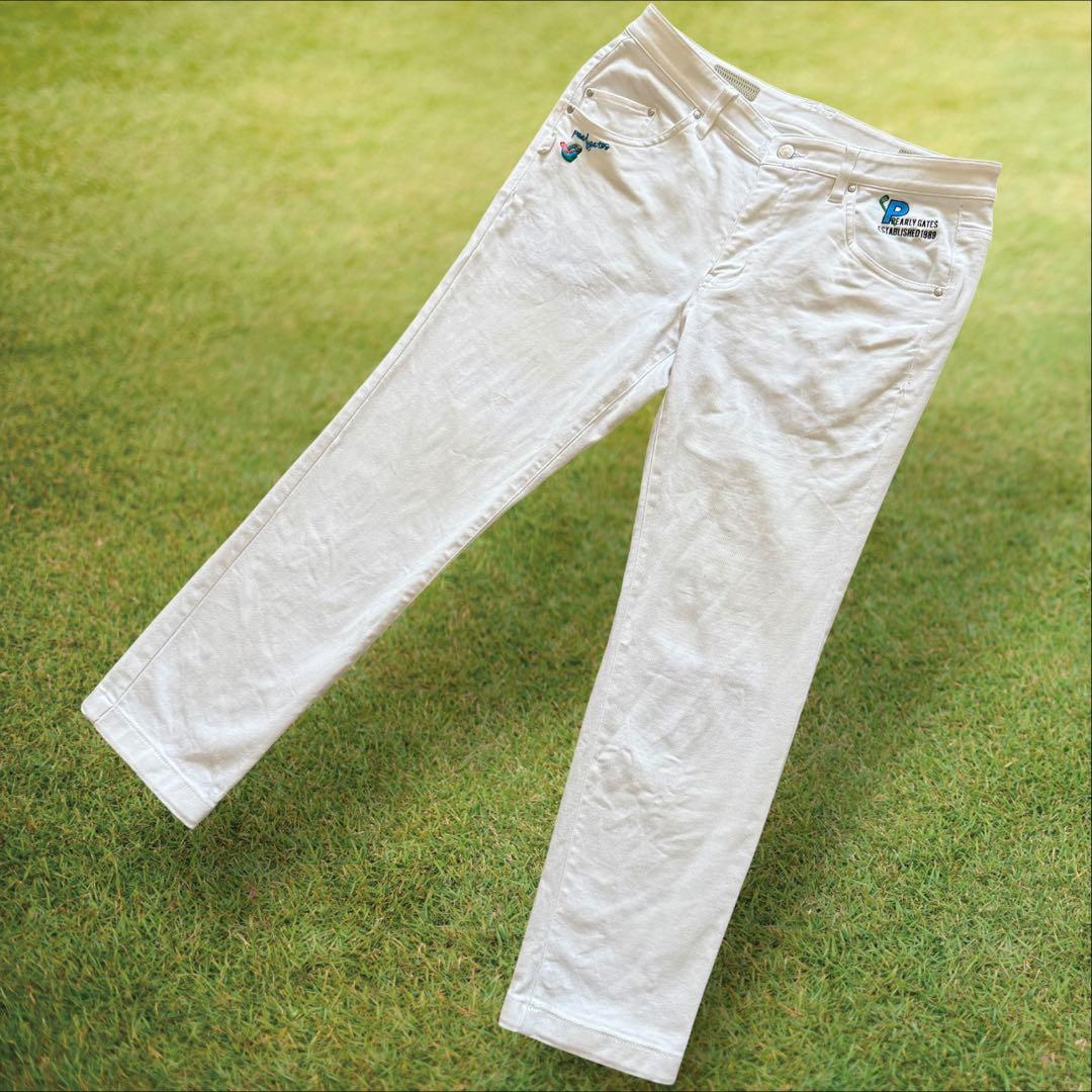 現行モデル　パーリーゲイツ　パンツ　L〜XL相当 コットン素材　白　生地厚　5