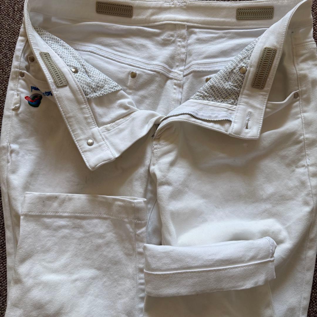 現行モデル　パーリーゲイツ　パンツ　L〜XL相当 コットン素材　白　生地厚　5