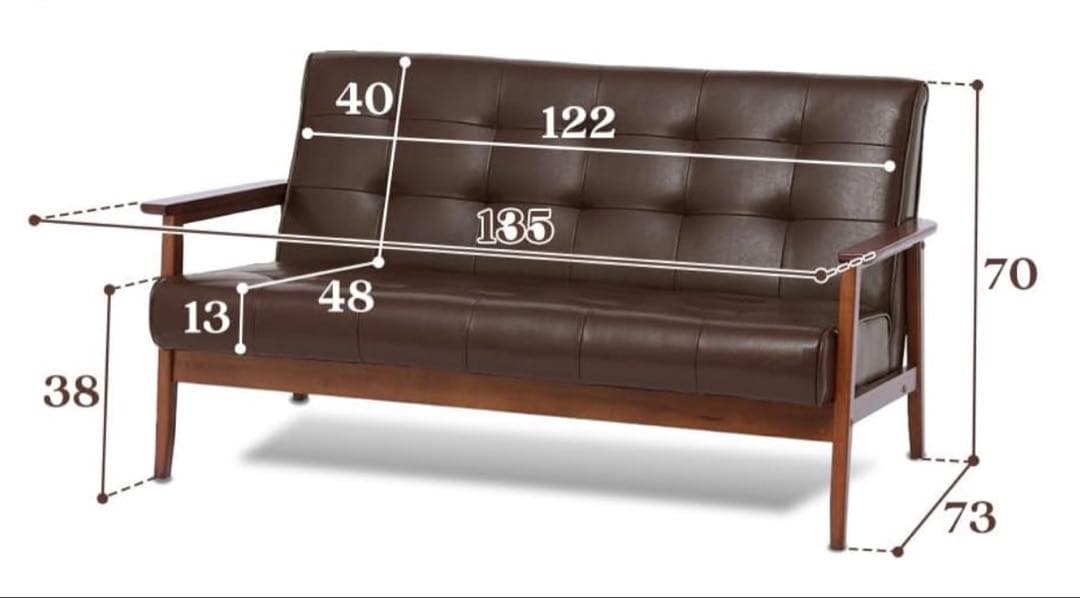 【送料込み、要組立】グレー ファブリックソファ 2人掛け