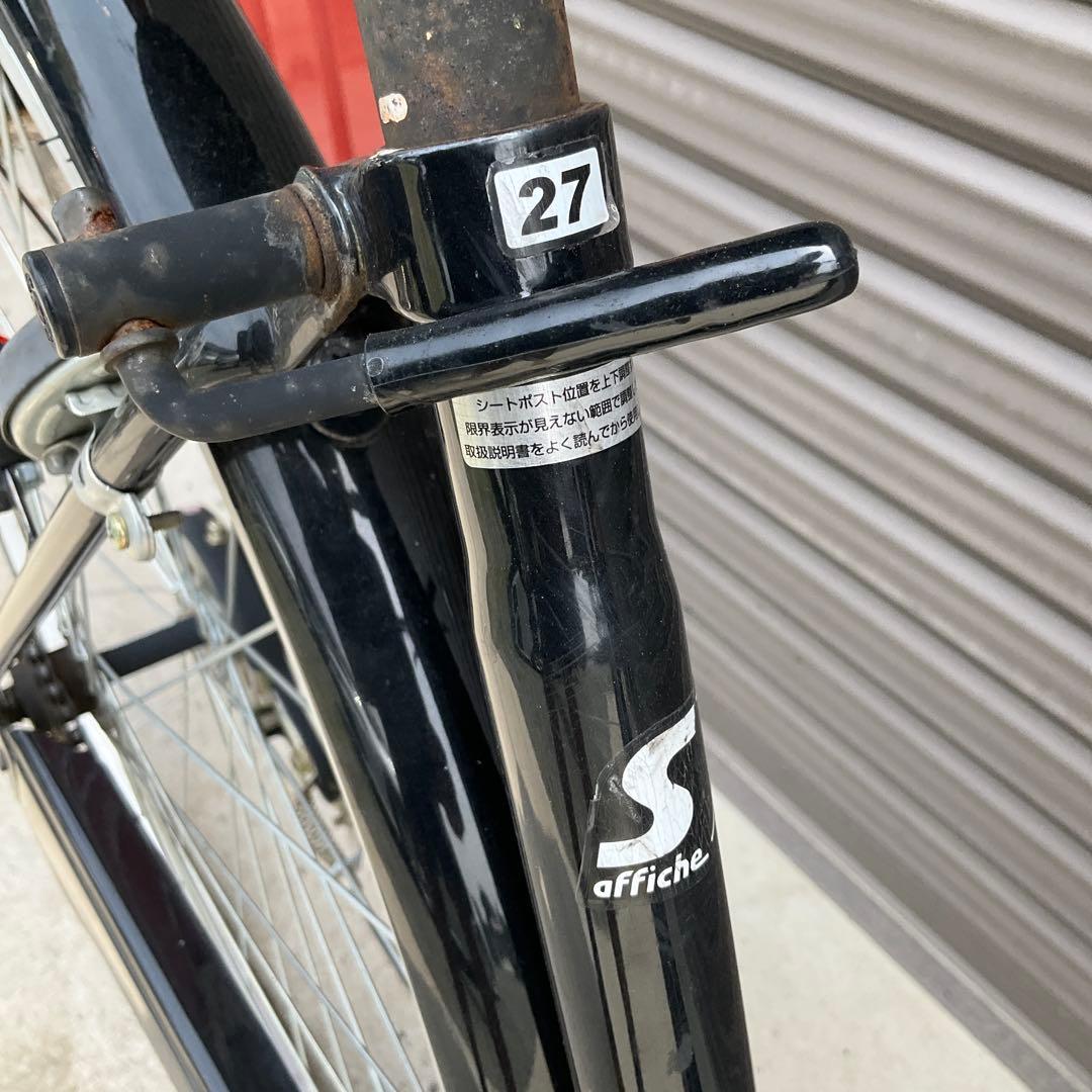 【前橋市内引渡し】自転車27インチ カゴ/鍵/ライト付き