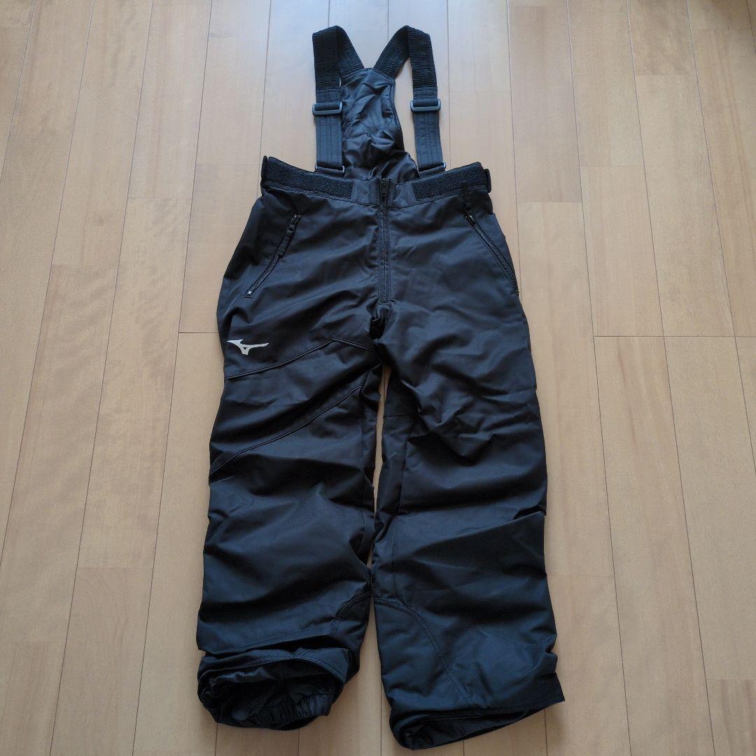 【美品】ミズノ　キッズスキーウェア　　スノーウェア　男女兼用140cm　白派手柄