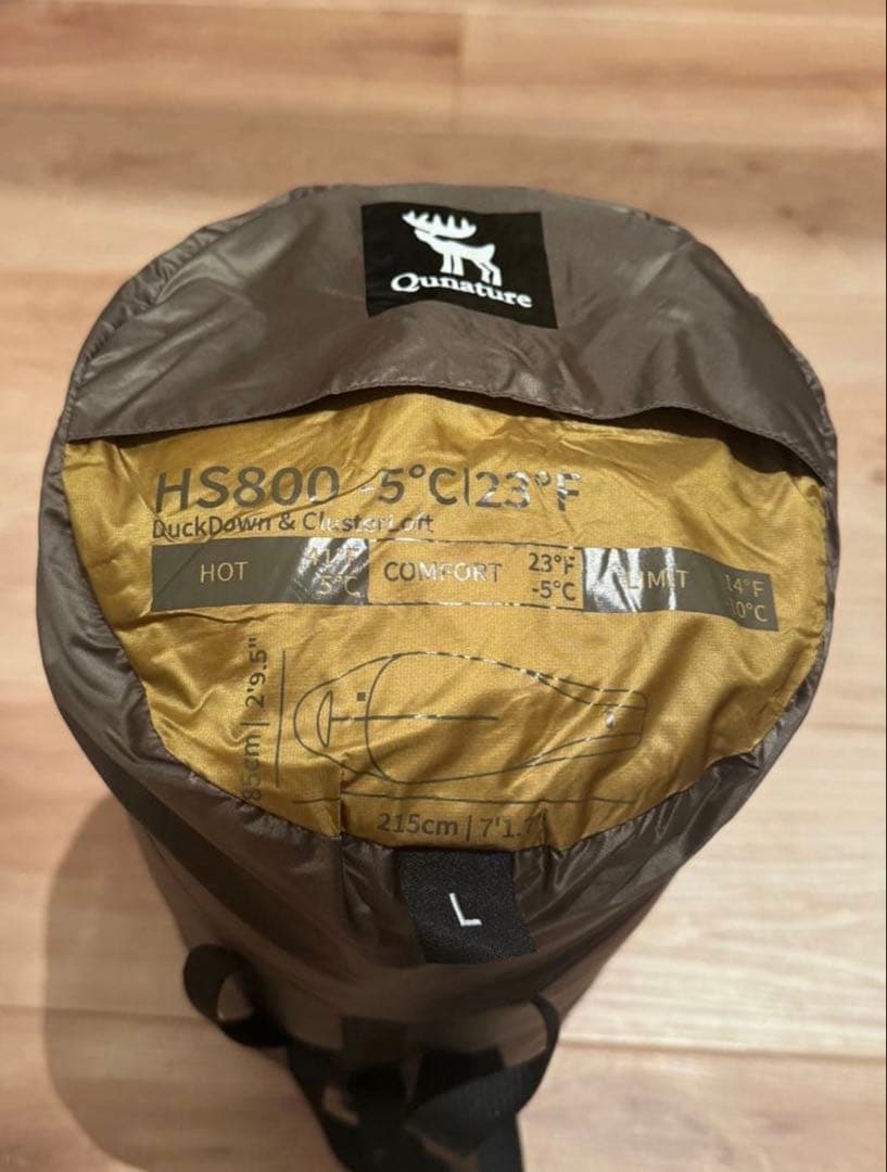 qunature 寝袋 ゴールドカーキー Lサイズ