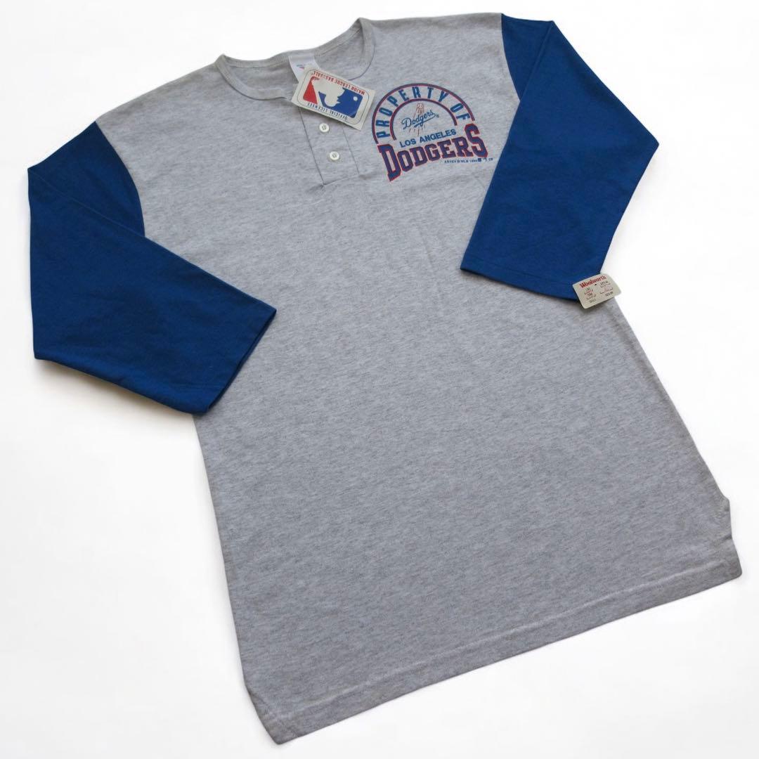 新品! 90s MLBロサンゼルスドジャース ARTEXヘンリーネックTシャツ