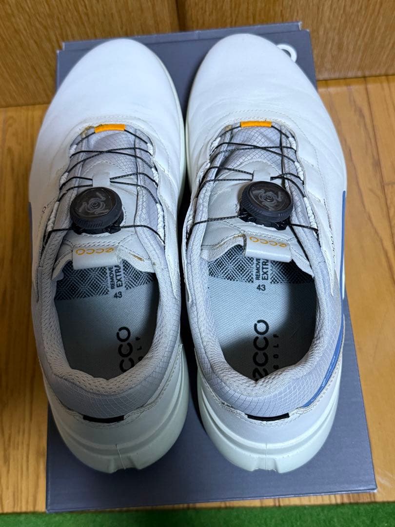 値引き　Ecco ゴルフシューズ BOAシステム ホワイト/ブルー　２６.５cm