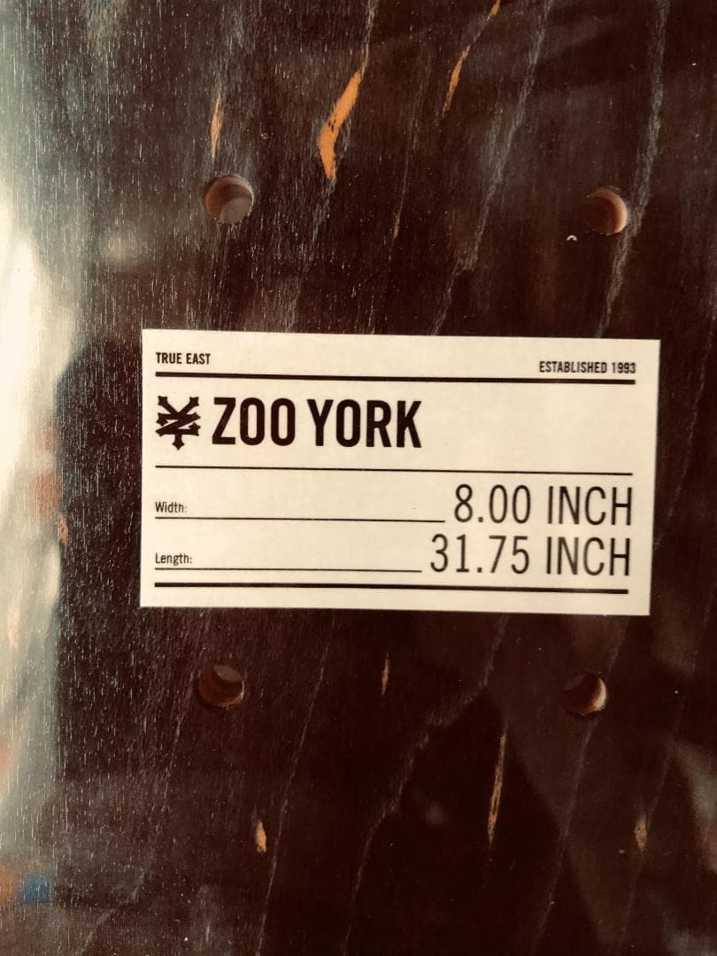 ZOOYORK　ズーヨーク　スケートボードデッキ　スケボー　8.0*31.75
