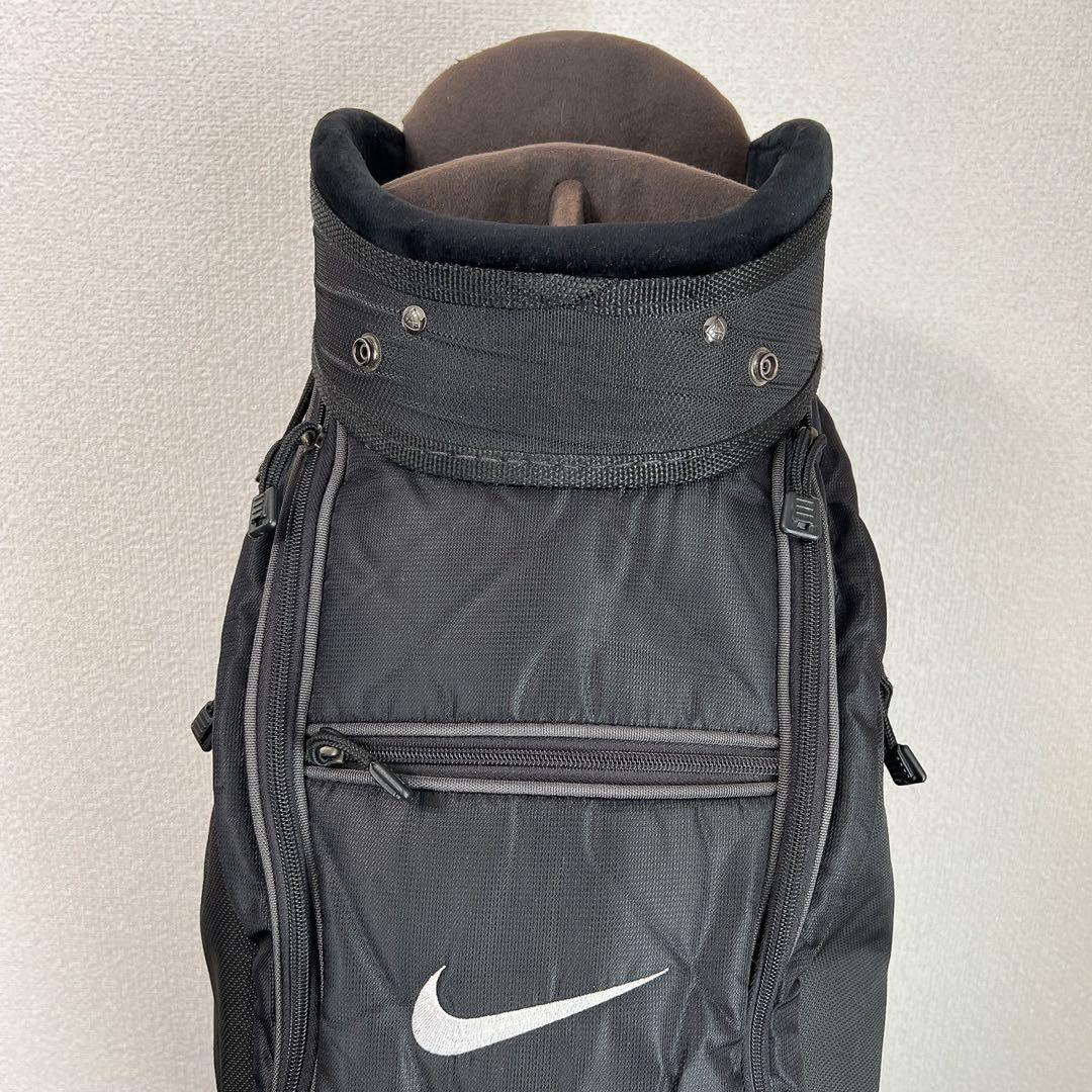 希少 ナイキ NIKE キャディバッグ ブラック 6分割 フード付 ゴルフバッグ