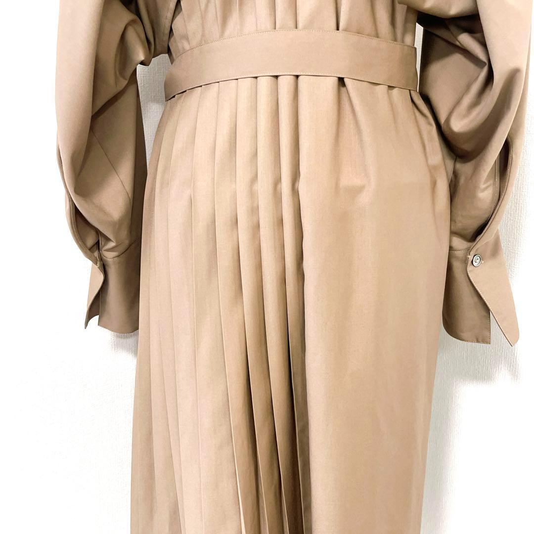 ね*む様 【新品】LE CIEL BLEU プリーツワンピース 茶 36【acy