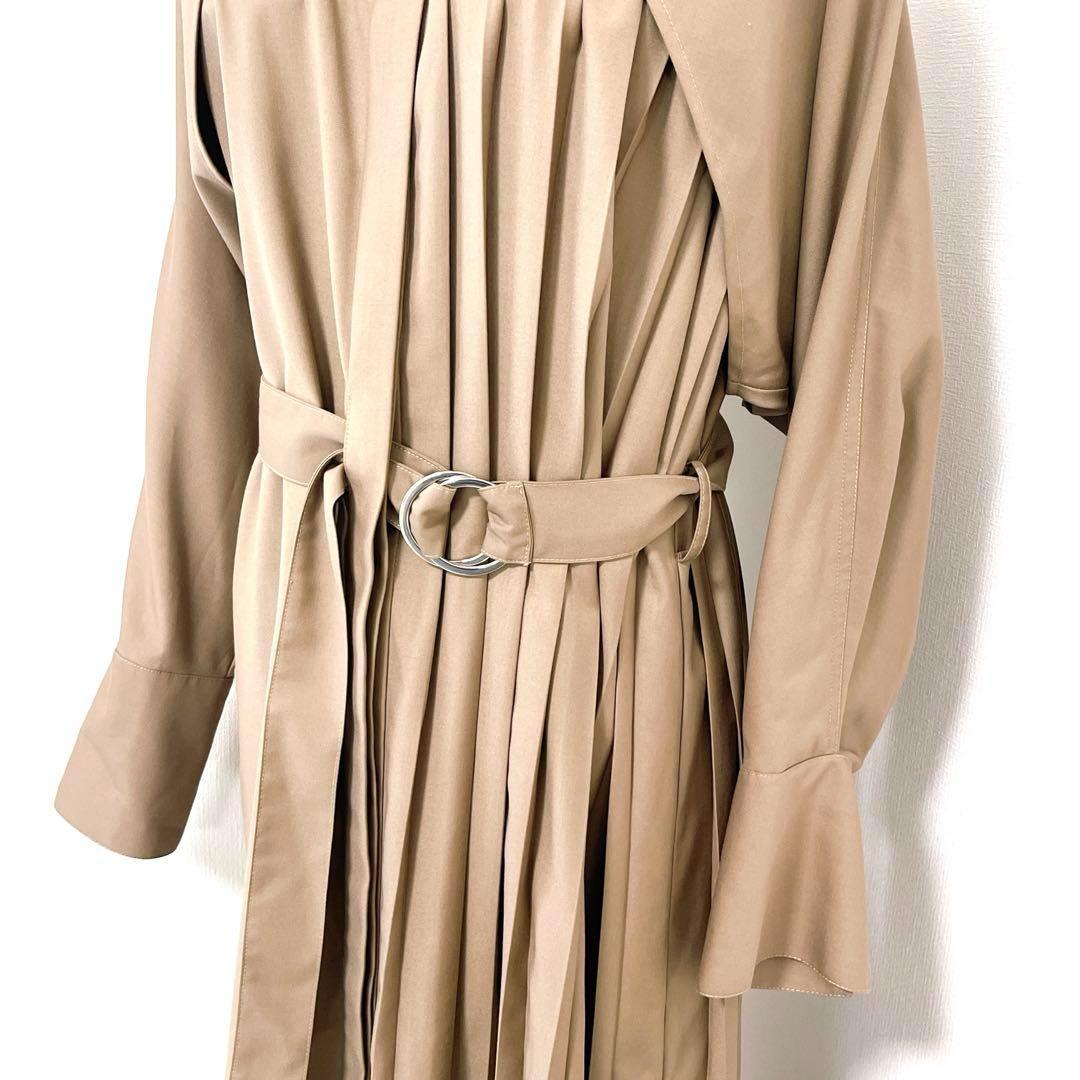 ね*む様 【新品】LE CIEL BLEU プリーツワンピース 茶 36【acy