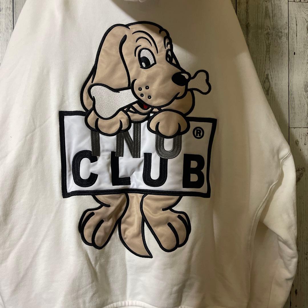【美品】GALFY (ガルフィー) イヌクラブジップパーカー WHITE 白