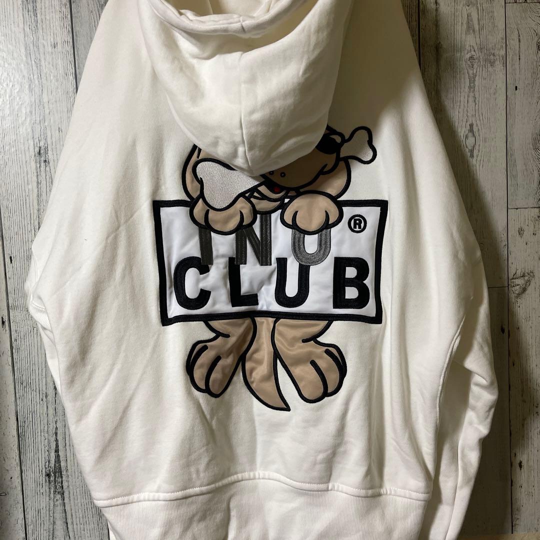 【美品】GALFY (ガルフィー) イヌクラブジップパーカー WHITE 白