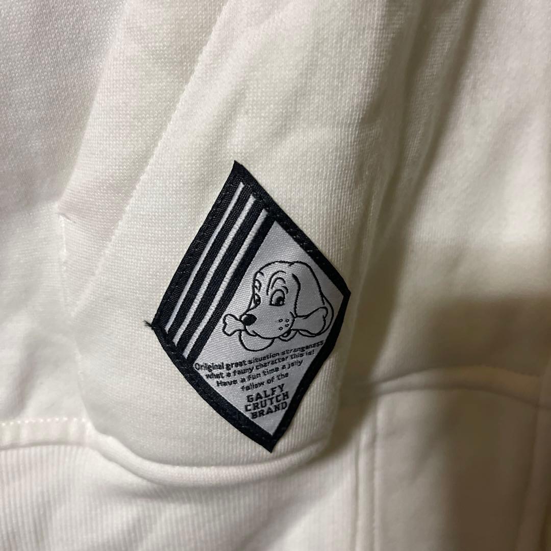 【美品】GALFY (ガルフィー) イヌクラブジップパーカー WHITE 白