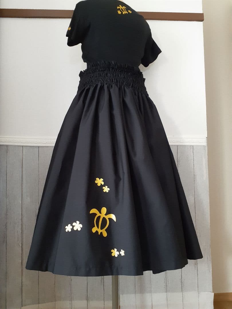 フラダンス パウスカート※ 親子 ホヌ※ ゴールド※ お仕立てします※ 新品※