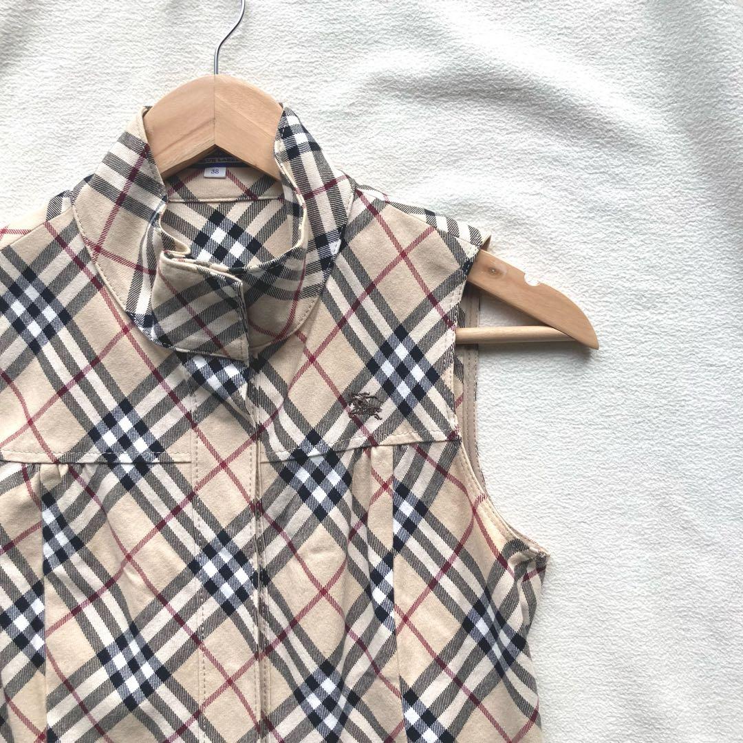 バーバリーブルーレーベル　ノバチェック　Aラインワンピース　ハニーベージュ　38