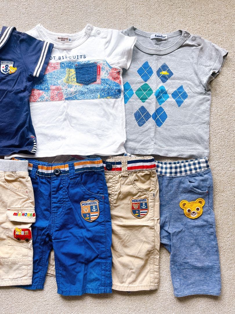 ミキハウス　ファミリア　90 トップス　パンツ　10点セット