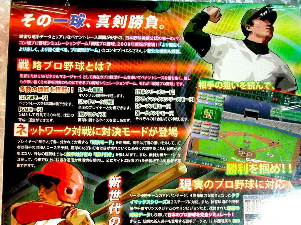 野球シミュレーションPCゲーム2本セット!!戦略プロ野球2008+野球道3EX