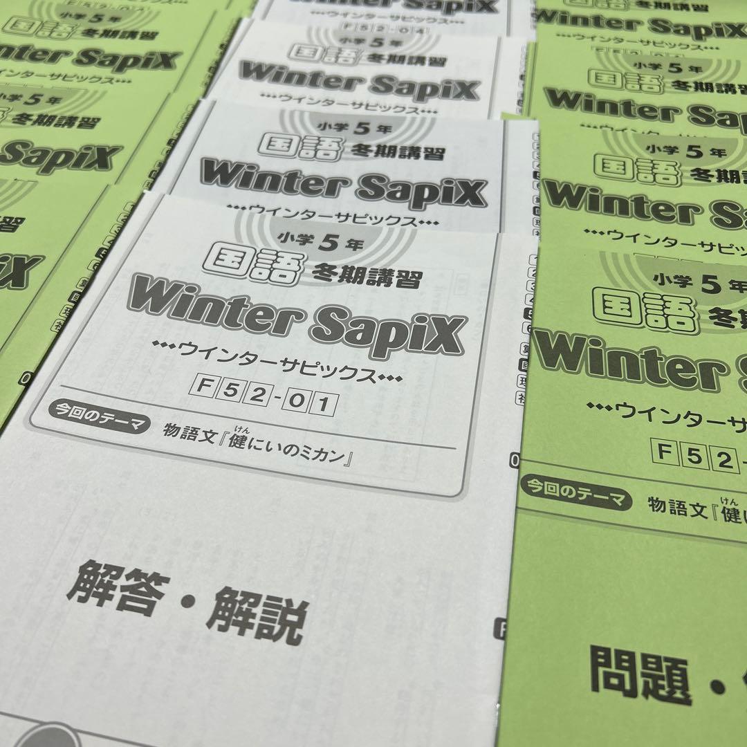 ㉒A 新品　サピックス　SAPIX 5年　国語　冬期講習　ウィンターサピックス